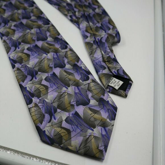 J Garcia Tie Purple Brown Artwork Art Vintage 2005 Jerry 100% Silk Mens - Picture 1 of 5
